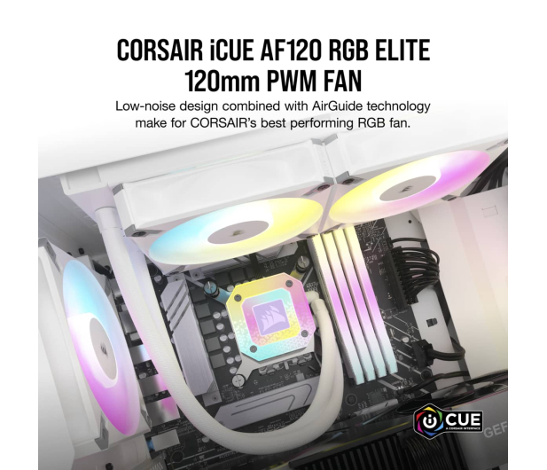 Corsair iCUE AF120 RGB ELITE PWM White 120mm - 1146807 - zdjęcie 3